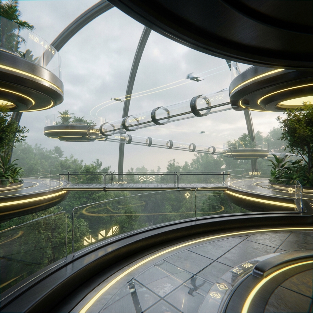 Neon Nexus Forest Dawn